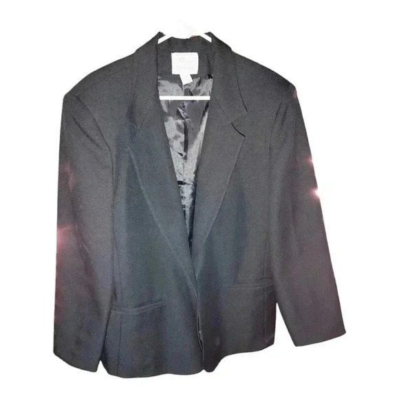 Vintage Classic Collection Blazer Jacket Black Gold Buttons Plus Size 16 Coat - Picture 2 of 13